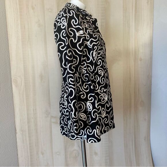 Nina Mclemore Linen embroidered jacket Size 4 - Picture 2 of 11